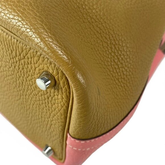 HERMES Picotin Lock Ccossack PM - Rose Azalee Sesame Taurillon Clemence Y - Picture 9 of 14